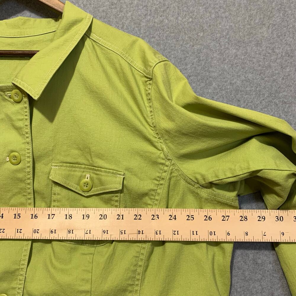 Sigrid Olsen Oversized Boxy Lime Green Statement Jacket Women's XXL Utility Chic - Picture 8 of 9